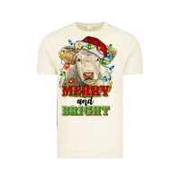 Merry And Bright Charolais Cattle Cow With Christm Vintage Tee | Teevron