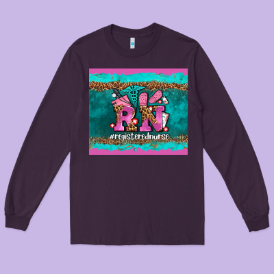 Rn Registered  Nurse Long Sleeve Tee Designed By Adodesignshop