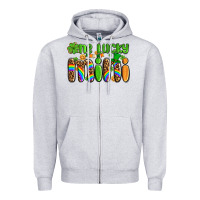 Heather Grey st patricks one lucky mini Zipper Hoodie - AdoDesignShop