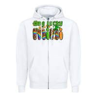 White st patricks one lucky mini Zipper Hoodie - AdoDesignShop