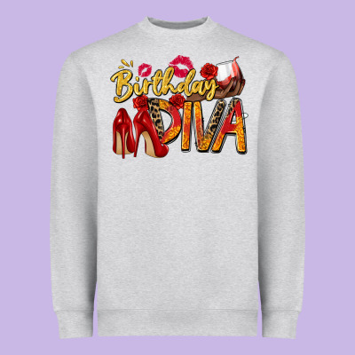 Birthday Diva Heavyweight Sweatshirt Designed By Zillion Design Studio