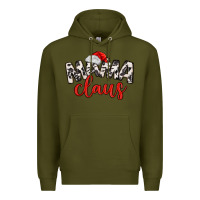 Army Green Mama Claus Premium Hoodie - MaliasSmallBusiness