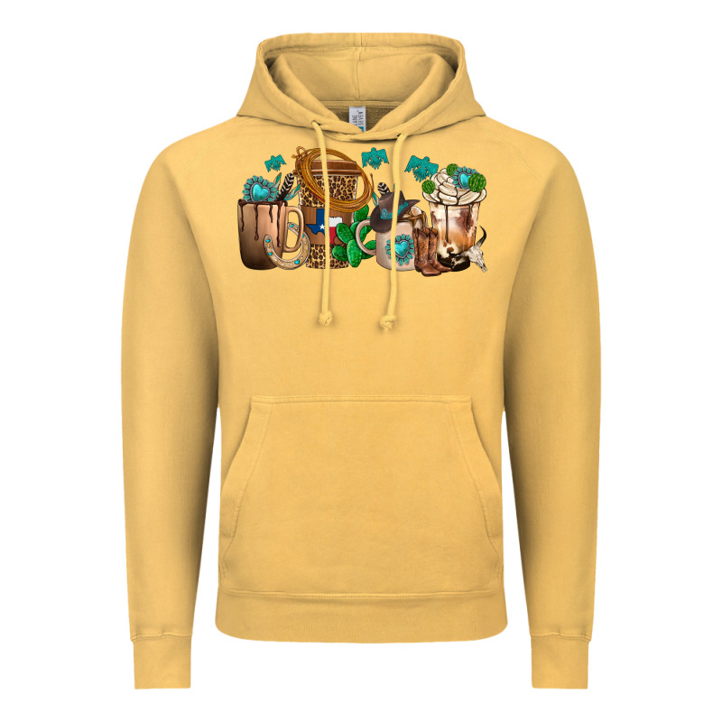 Western Coffee Cups Vintage Hoodie by texasbilliewilder | Teevron