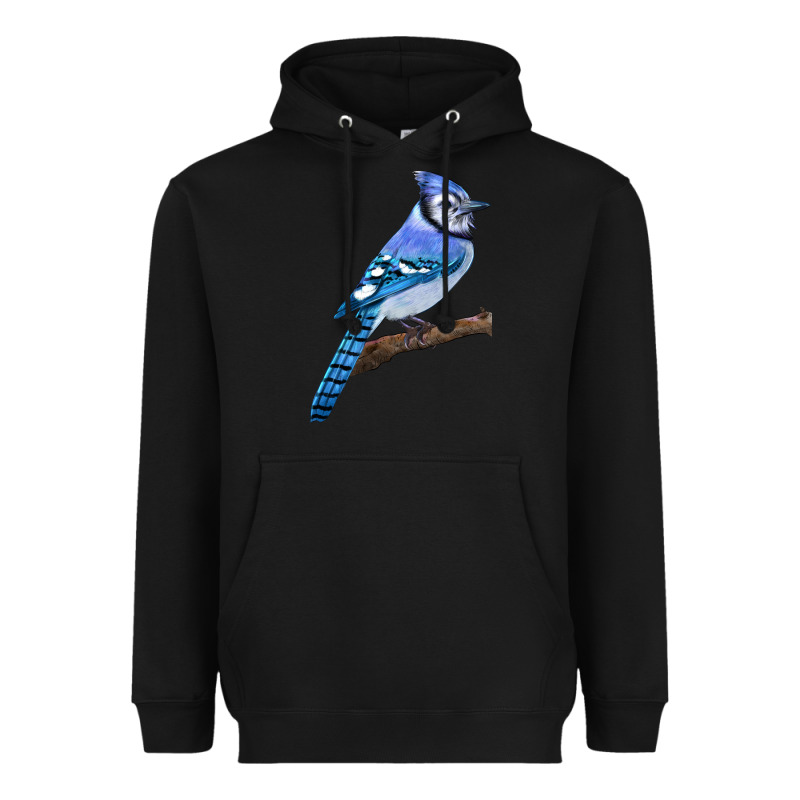 Blue Jay Bird Heavyweight Hoodie by LillyAllenDesigns | Teevron