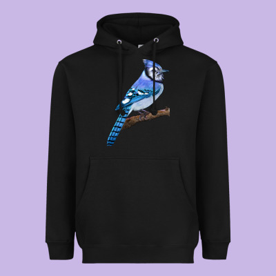 Blue Jay Bird Heavyweight Hoodie Designed By Lillyallendesigns