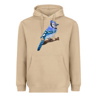 Mushroom Blue Jay Bird Heavyweight Hoodie - LillyAllenDesigns