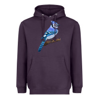 Plum Blue Jay Bird Heavyweight Hoodie - LillyAllenDesigns