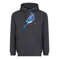 Smoke Blue Jay Bird Heavyweight Hoodie - LillyAllenDesigns