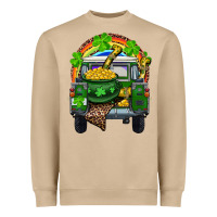 Mushroom St Patrick's Day Truck With Pot Of Gold Horseshoe And Rainbow Heavyweight Sweatshirt - RanaPortraitStore