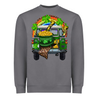 Storm St Patrick's Day Truck With Pot Of Gold Horseshoe And Rainbow Heavyweight Sweatshirt - RanaPortraitStore