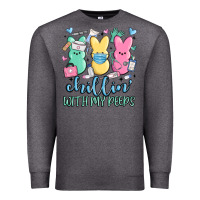 Charcoal Heather chillin with my peeps Premium Sweatshirt - MaliasSmallBusiness