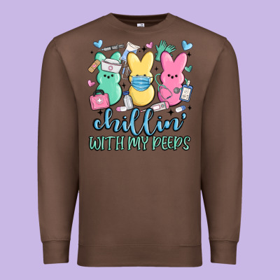 Chillin With My Peeps Premium Sweatshirt Designed By Maliassmallbusiness