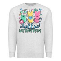Oatmeal Heather chillin with my peeps Premium Sweatshirt - MaliasSmallBusiness
