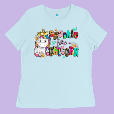 Sparkle Like A Unicorn Ladies Tee Designed By Adodesignshop