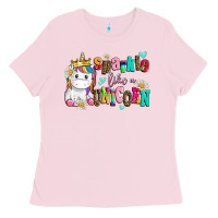 Bubblegum Pink sparkle like a unicorn Ladies Tee - AdoDesignShop