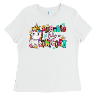 White sparkle like a unicorn Ladies Tee - AdoDesignShop