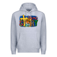 Heather Grey True Story Holy Family Premium Hoodie - MaliasSmallBusiness