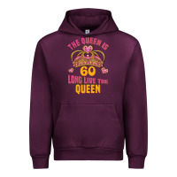 Mauve Wine the queen is 60 long live the queen Urban Hoodie - Jasminsmagicworld