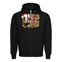 Black merry christmas y'all cow Zipper Hoodie - Artiststas