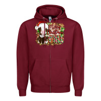 Burgundy merry christmas y'all cow Zipper Hoodie - Artiststas