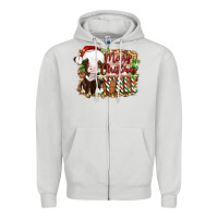 Dove Grey merry christmas y'all cow Zipper Hoodie - Artiststas