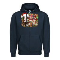 Navy merry christmas y'all cow Zipper Hoodie - Artiststas