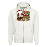 Oatmeal Heather merry christmas y'all cow Zipper Hoodie - Artiststas