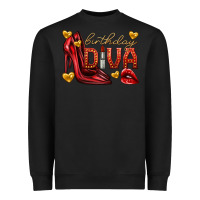 Black birthday diva Heavyweight Sweatshirt - texasbilliewilder