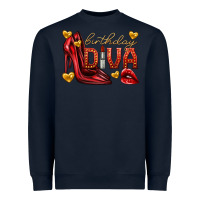 Navy birthday diva Heavyweight Sweatshirt - texasbilliewilder