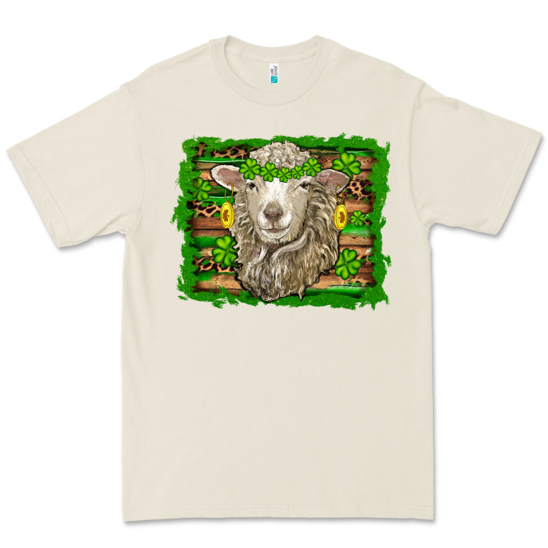 St Patricks Day Sheep Shamrock Gold  Serape Leopard Glitter Premium Tee by Artiststas | Teevron