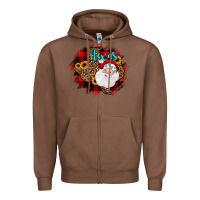 Chestnut texas santa wood slice ornament Zipper Hoodie - JahusDesignShop