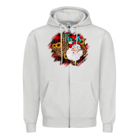 Dove Grey texas santa wood slice ornament Zipper Hoodie - JahusDesignShop