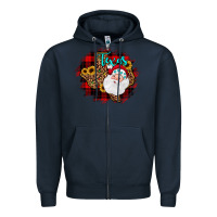 Navy texas santa wood slice ornament Zipper Hoodie - JahusDesignShop