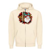 Sandshell texas santa wood slice ornament Zipper Hoodie - JahusDesignShop