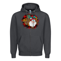 Smoke texas santa wood slice ornament Zipper Hoodie - JahusDesignShop