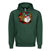 Sports Green texas santa wood slice ornament Zipper Hoodie - JahusDesignShop