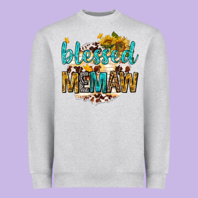Heavyweight Sweatshirt blessed memaw with sunflowers