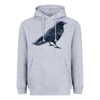 Heather Grey American Crow Heavyweight Hoodie - LillyAllenDesigns