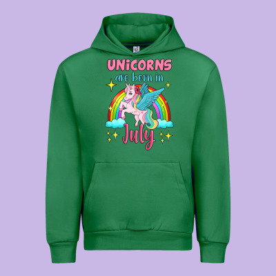 Unicorns Are Born In July Urban Hoodie Designed By Jasminsmagicworld