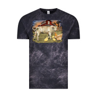 Cloud Black charolaris bull and chicken in barnyard Vintage Tee - RanaPortraitStore