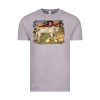 Vintage Zinc charolaris bull and chicken in barnyard Vintage Tee - RanaPortraitStore