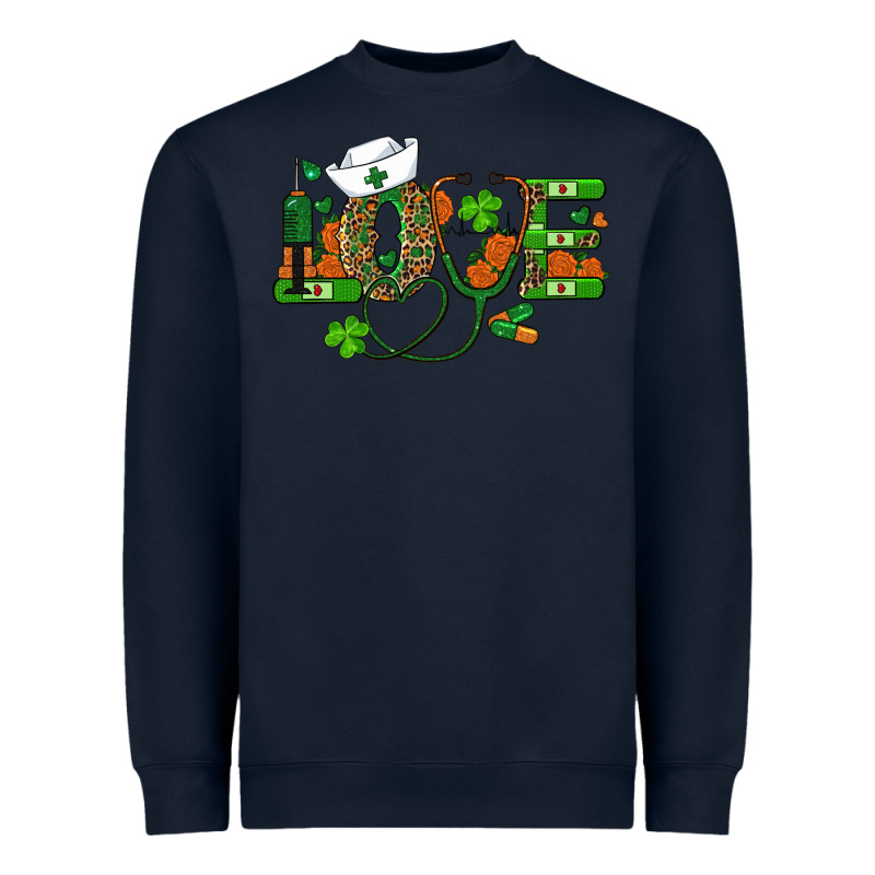 St Patricks Day Love Nurse Heavyweight Sweatshirt by RanaPortraitStore | Teevron
