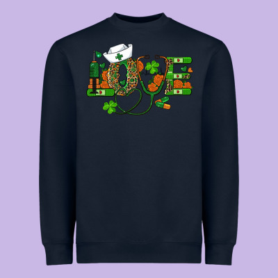 Heavyweight Sweatshirt st patricks day love nurse