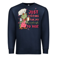 Navy waiting for my sourdough to rise Premium Sweatshirt - MaliasSmallBusiness