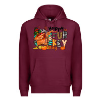 Burgundy happy turkey day Premium Hoodie - MaliasSmallBusiness