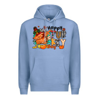 Colony Blue happy turkey day Premium Hoodie - MaliasSmallBusiness