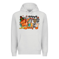 Dove Grey happy turkey day Premium Hoodie - MaliasSmallBusiness