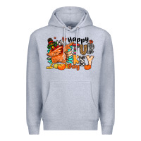 Heather Grey happy turkey day Premium Hoodie - MaliasSmallBusiness