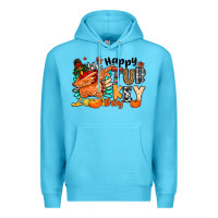 Ocean Blue happy turkey day Premium Hoodie - MaliasSmallBusiness