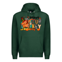Sports Green happy turkey day Premium Hoodie - MaliasSmallBusiness
